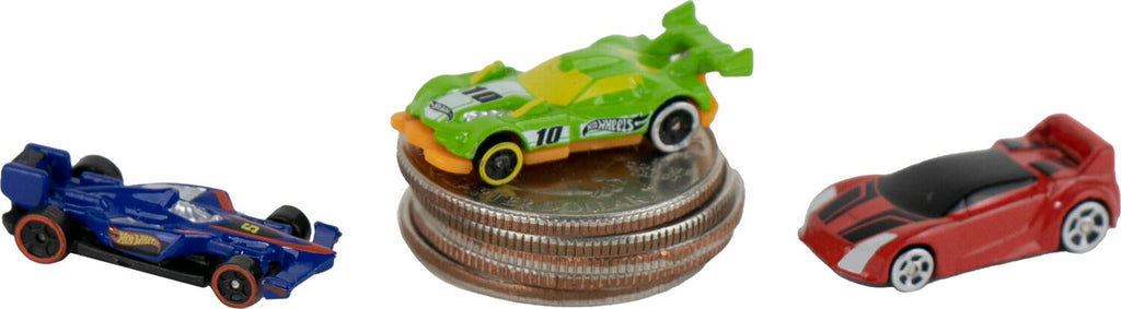 World's Smallest Hot Wheels Series 7 mini die cast cars including GT Hunter, Quick N Sik, and Winning Formula