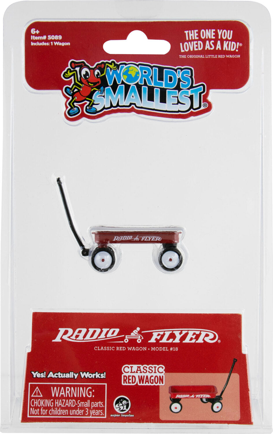 World's Smallest Red Radio Flyer Wagon miniature replica with working wheels and moveable handle