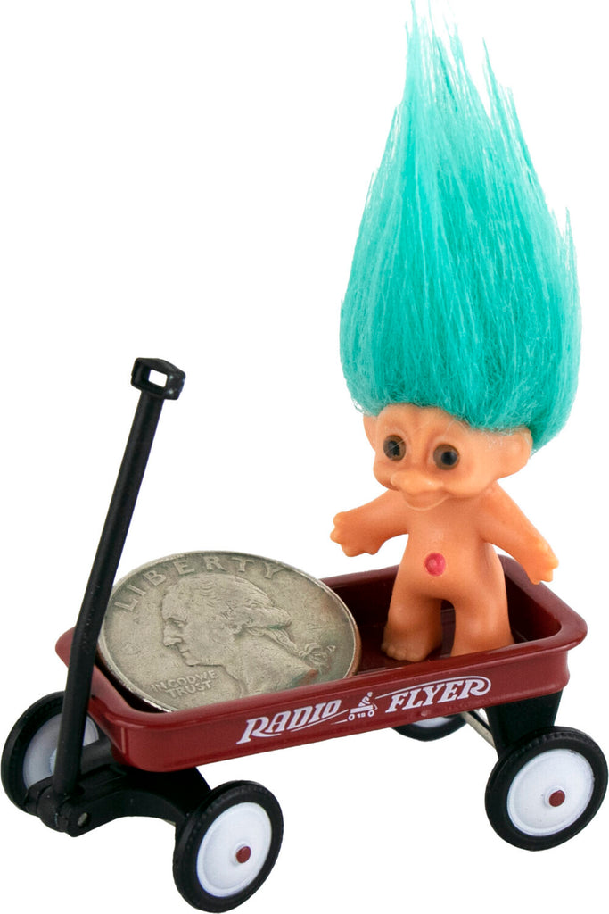 World's Smallest Red Radio Flyer Wagon miniature replica with working wheels and moveable handle