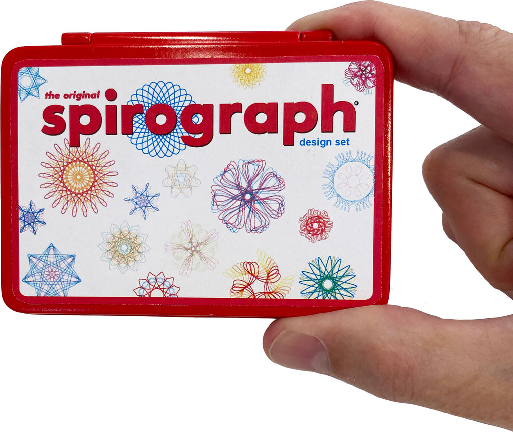 World's Smallest Spirograph drawing kit with 6 wheels, ring, track, 2 pens and carrying case