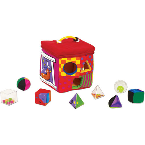 Whose House Shape Sorter educational toy with different shapes and house theme for learning and development