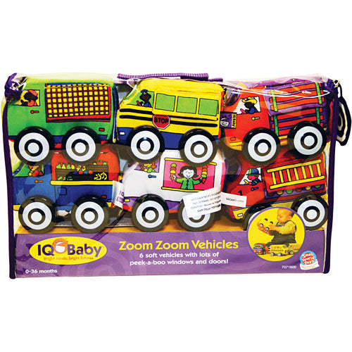 Zoom Zoom Vehicles colorful toy car set designed for babies and toddlers with safe rolling action for motor development
