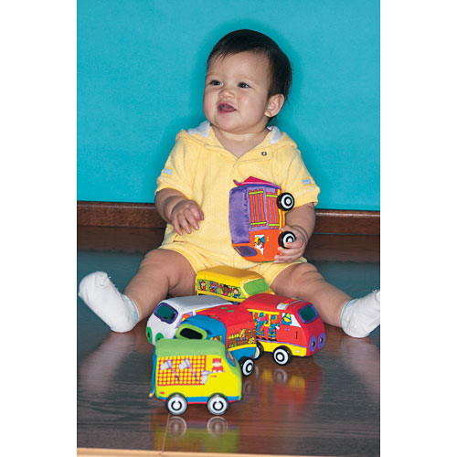 Zoom Zoom Vehicles colorful toy car set designed for babies and toddlers with safe rolling action for motor development