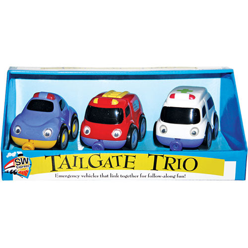 Tailgate Trio-Emergency - Small World Toys emergency vehicle set with three rescue vehicles for safety and rescue play