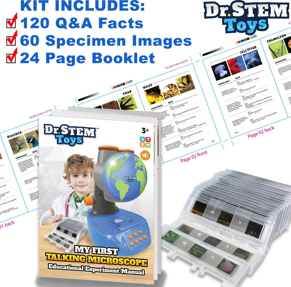 Talking Microscope with Slides for interactive science learning and discovery