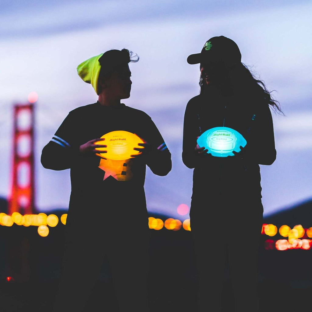 Tangle NightBall Football - RED - LED light-up football that glows red with every throw and catch