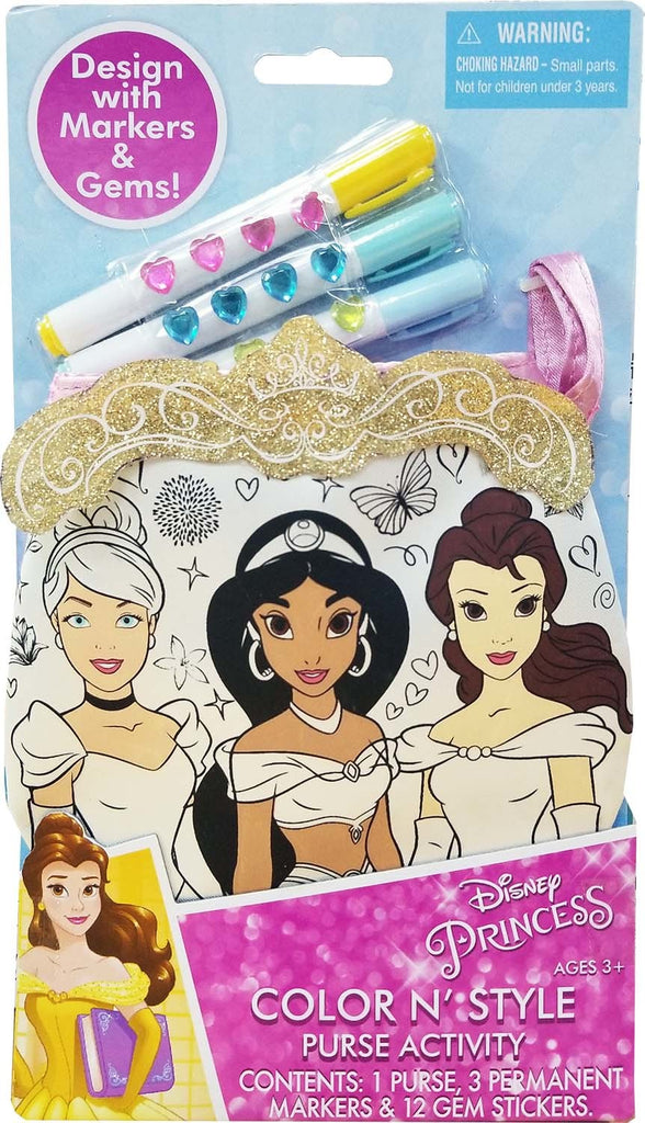 Tara Toy Corp Princess Color N Style small purse with markers and gem stickers for decorating
