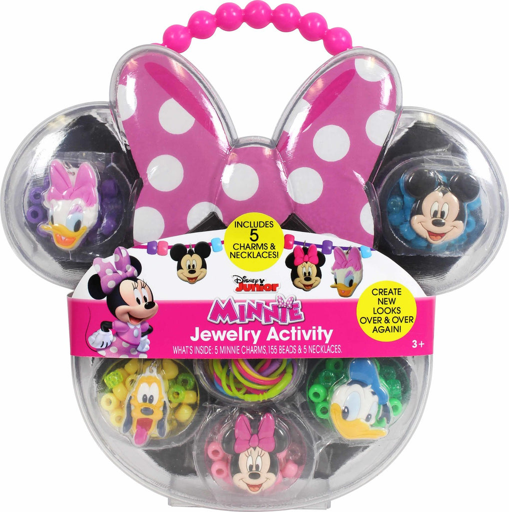 Tara Toy Corp Minnie Mouse Jewelry Activity set with beads, charms, and necklaces featuring Disney Minnie