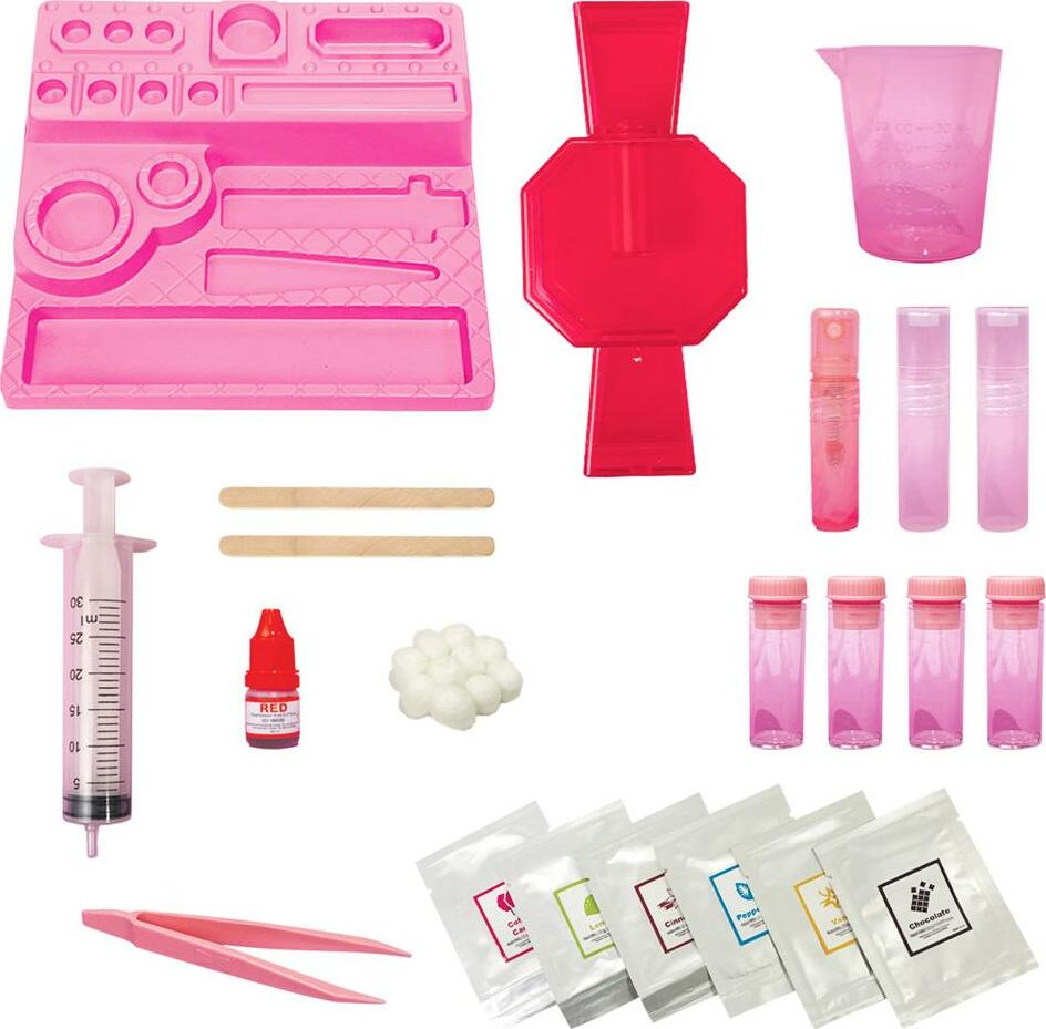 Sweet Candy Perfume Lab educational science kit with candy-themed fragrances, workstation, and tools for making perfumes