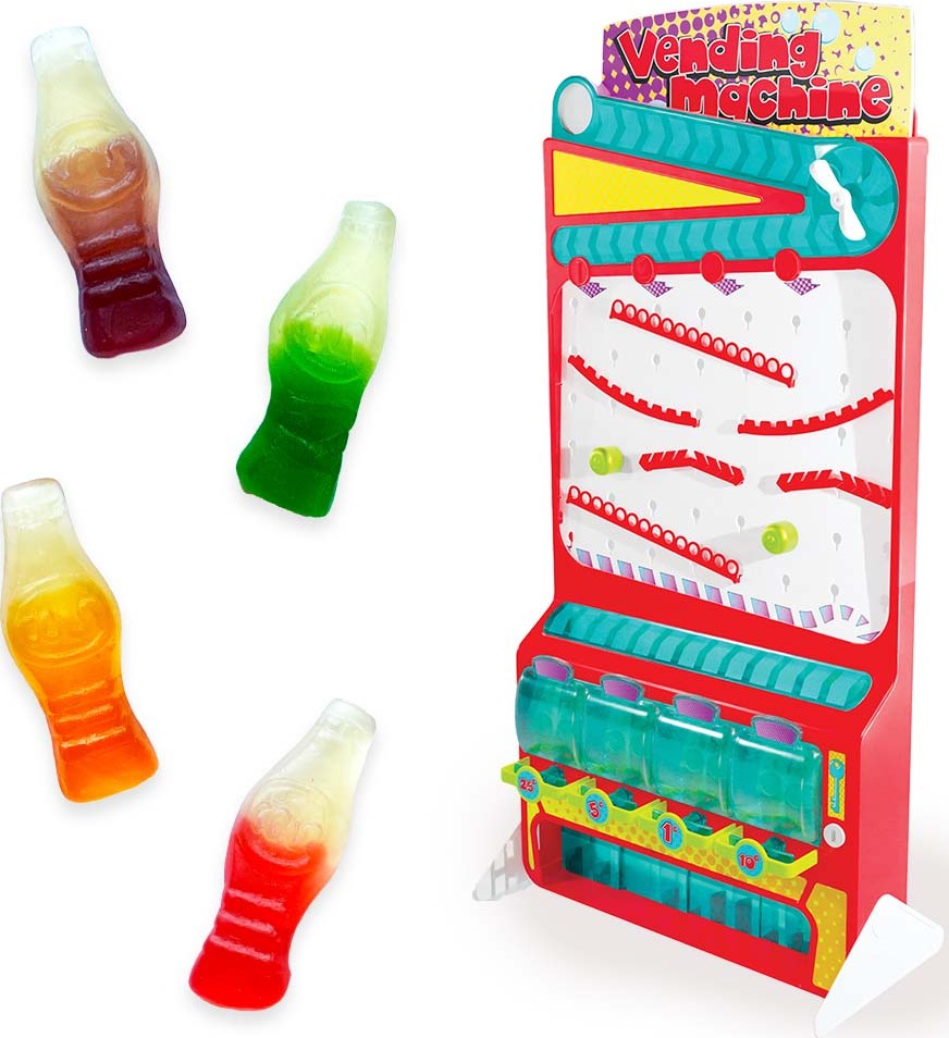 Candy Vending Machine engineering kit with coin sorting, stunts and tricks for STEM learning and candy dispensing