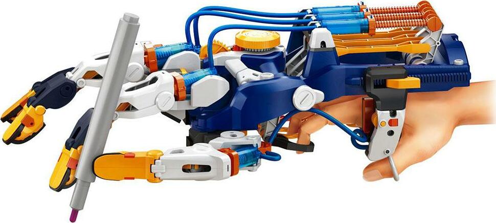 Giant hydraulic cyborg hand robotics kit with over 200 pieces for STEM learning and hands-on science experimentation