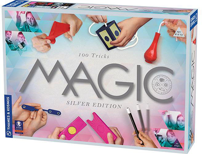 Magic Silver Edition kit with 100 magic tricks, props, wand and instruction manual