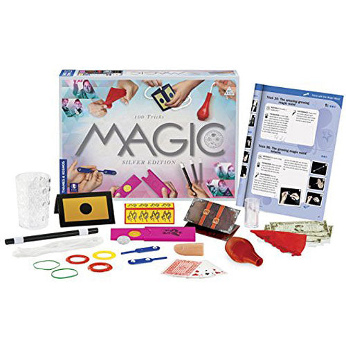 Magic Silver Edition kit with 100 magic tricks, props, wand and instruction manual