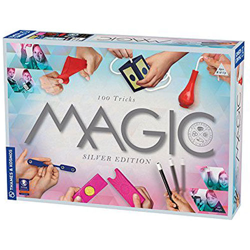 Magic Silver Edition kit with 100 magic tricks, props, wand and instruction manual