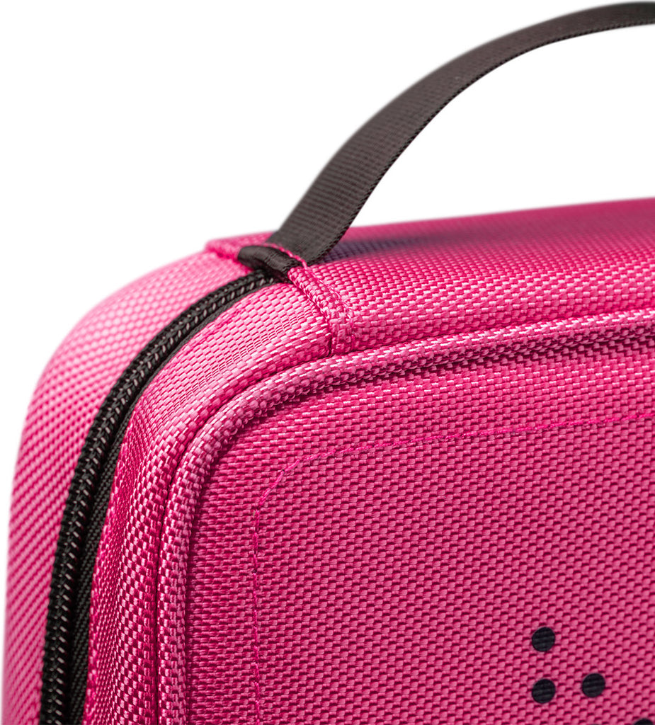 Tonies pink carrying case with 10 mesh pockets for storing Tonie figurines, designed for kids ages 3-8