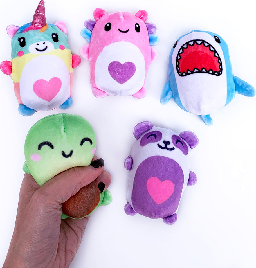 Bubble Stuffed Squishy Friends - Plush Wrapped Fidget Balls