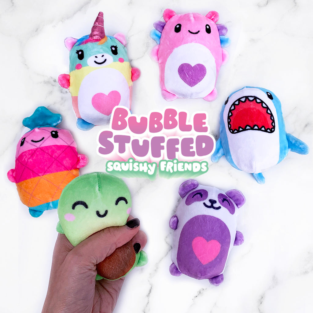 Bubble Stuffed Squishy Friends - Plush Wrapped Fidget Balls
