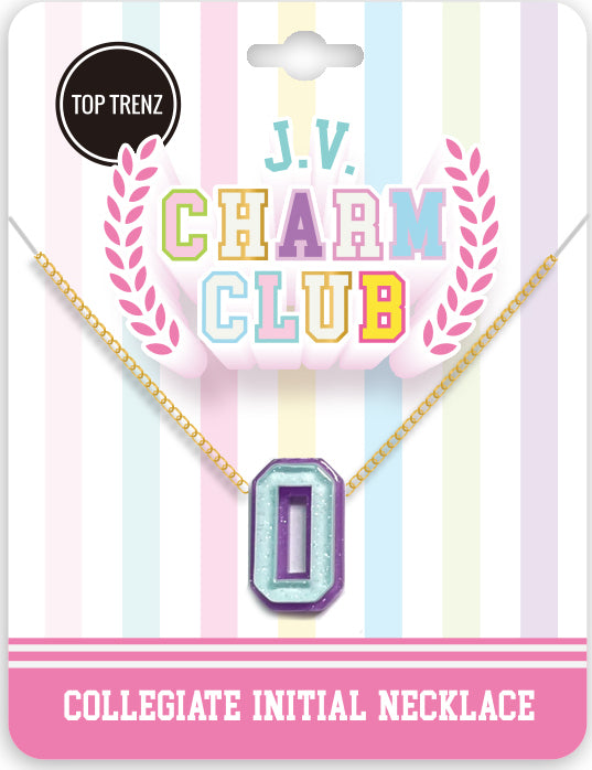 J.V. Charm Club Collegiate Charm Necklace- Letter J