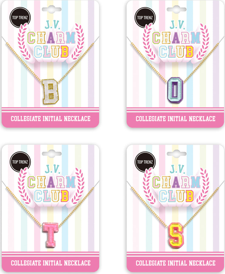 J.V. Charm Club Collegiate Charm Necklace- Letter M