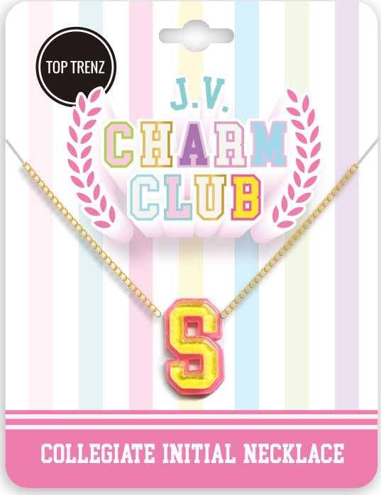 J.V. Charm Club Collegiate Charm Necklace- Letter S