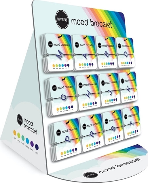 Mood changing initial bracelet with letter B that changes color based on emotions and body temperature