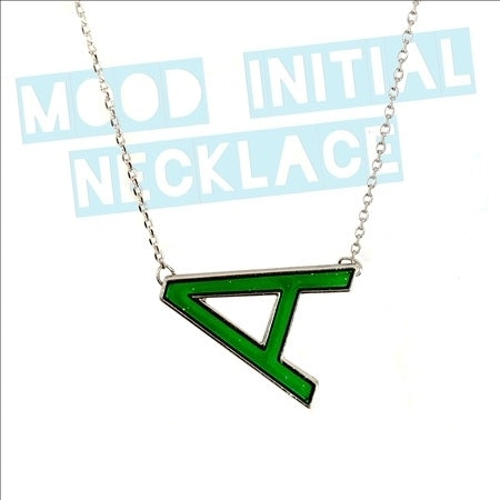 Mood changing initial necklace with letter A that changes color based on emotions and body temperature