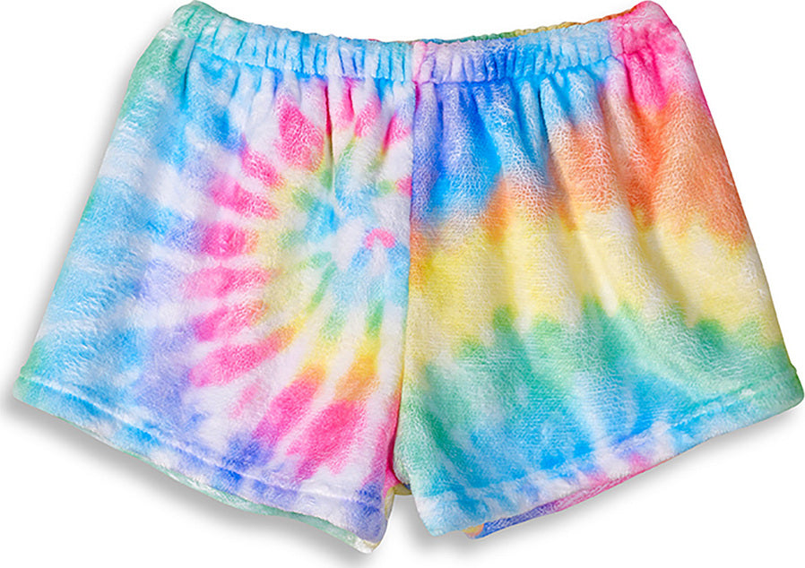 Pastel Delight Tie-Dye Fuzzy Lounge Shorts (Kids 7/8)