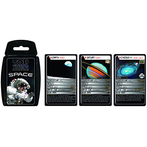 Space Card Game Top Trumps with 30 cards featuring planets, stars, comets and space exploration facts