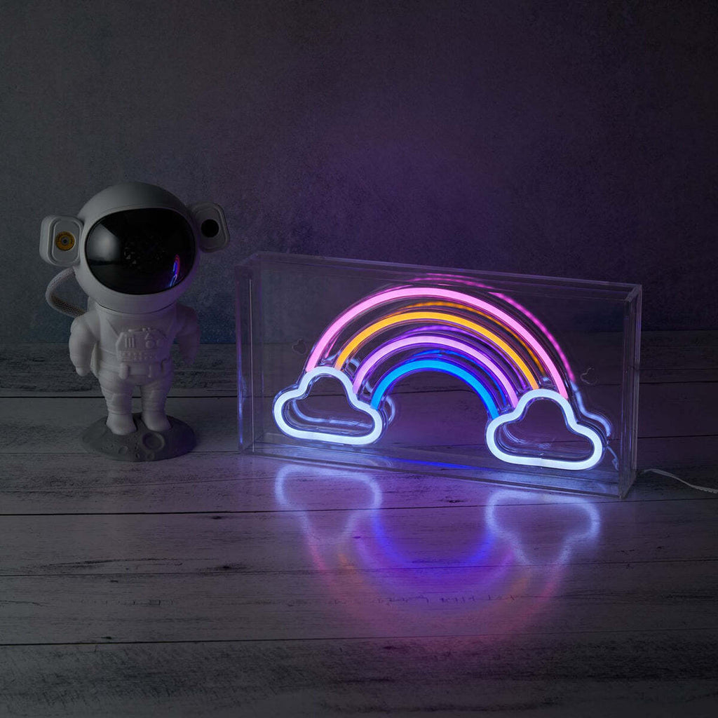Acrylic frame Rainbow neon sign for desktop or wall mounting with LED lighting