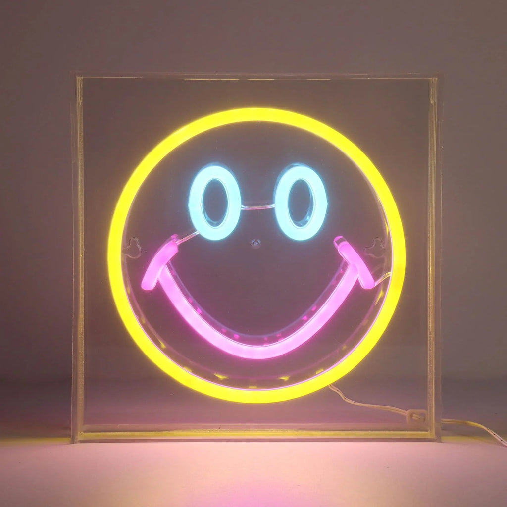 Acrylic frame Smile neon sign for desktop or wall mounting with LED lighting