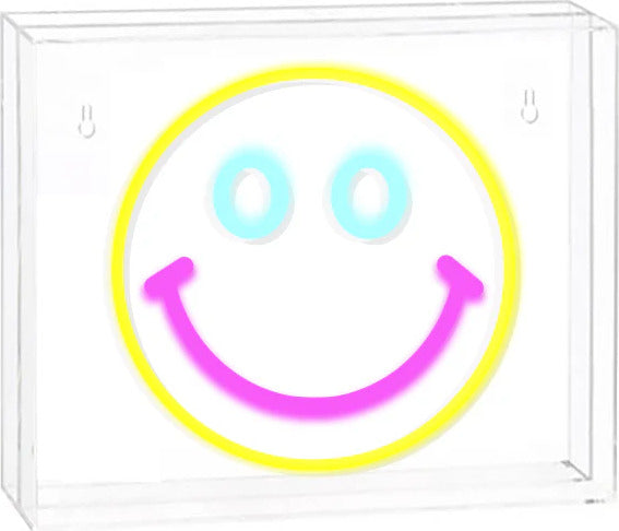 Acrylic frame Smile neon sign for desktop or wall mounting with LED lighting