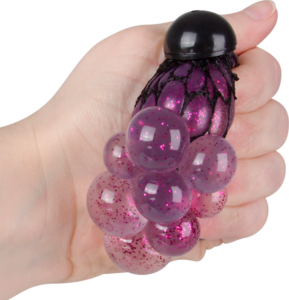 2.25 inch mesh squeeze metallic ball with sparkly exterior for sensory fidget play