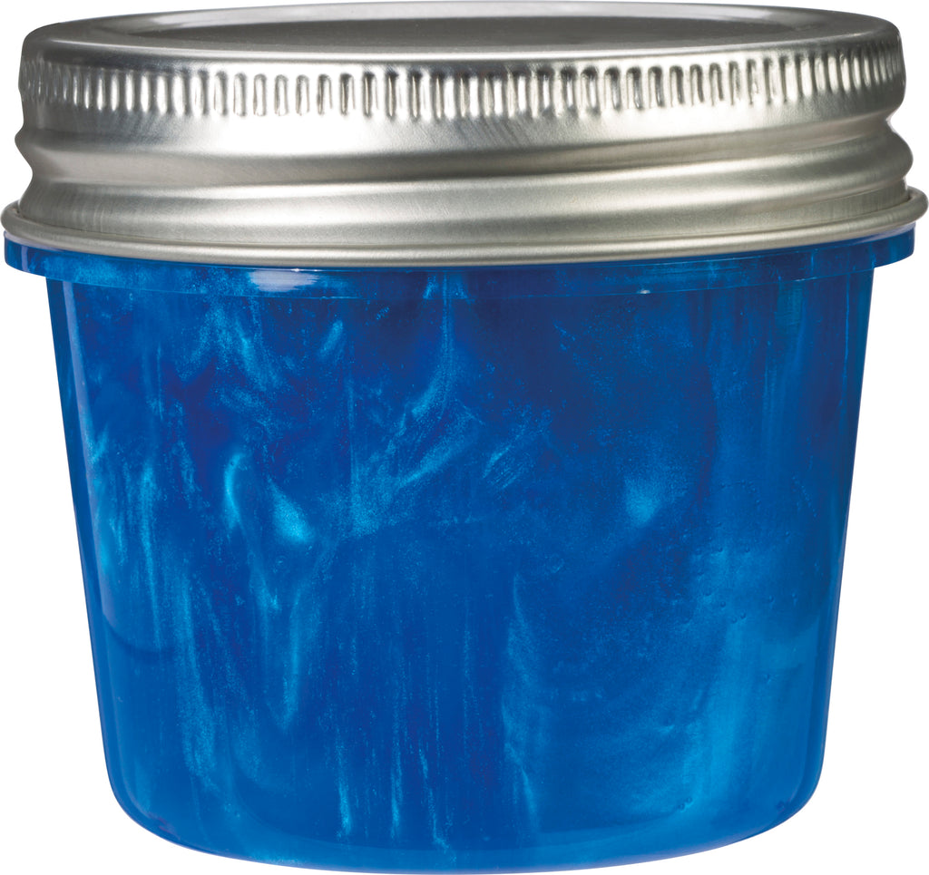 Metallic Slime assorted colors with shimmering metal-like finish in 2.75-inch travel jar by Toysmith