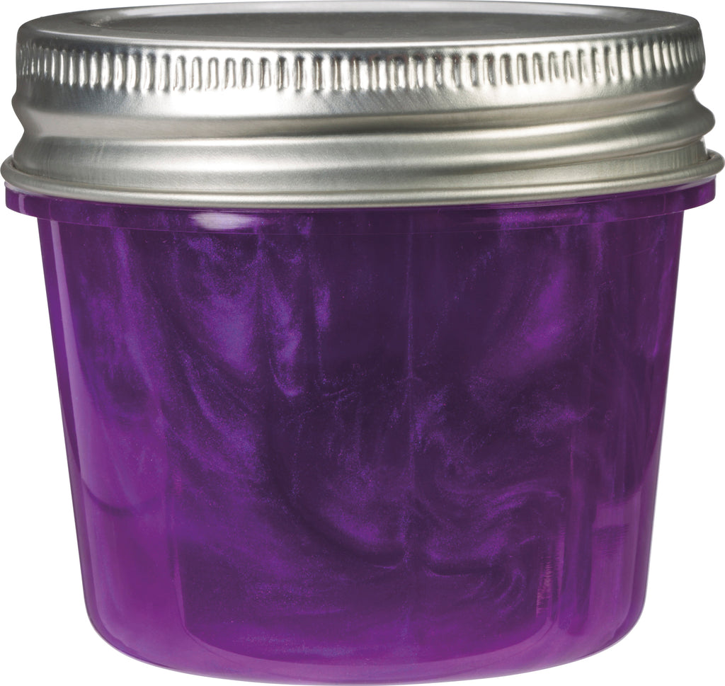 Metallic Slime assorted colors with shimmering metal-like finish in 2.75-inch travel jar by Toysmith