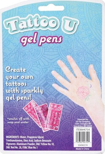 Tattoo U washable ink pens for creating safe temporary tattoos and body art designs