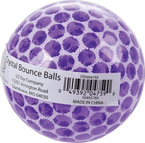 Crystal Bounce Ball set of 12 colorful patterned rubber bounce balls in 1.27 inch diameter with assorted designs
