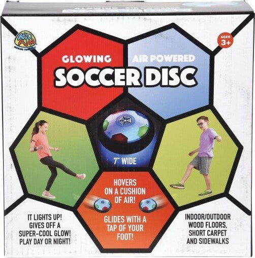 Glow Air Power Soccer Disc - LED-lit air-powered soccer disc for indoor play