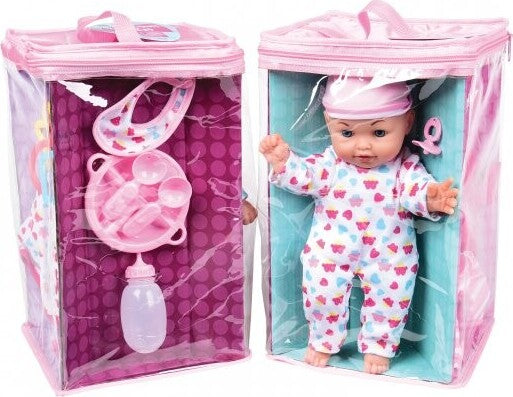 US Toy Co Deluxe Baby Doll Set with soft body doll, outfits, bottle, blanket, and accessories