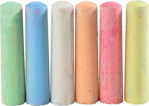 Sidewalk Chalk Bucket with colorful chalk pieces for outdoor drawing and art