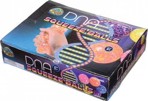 DNA Squeeze Balls with unique bead pattern inside TPR material that maintains DNA-like structure when squeezed