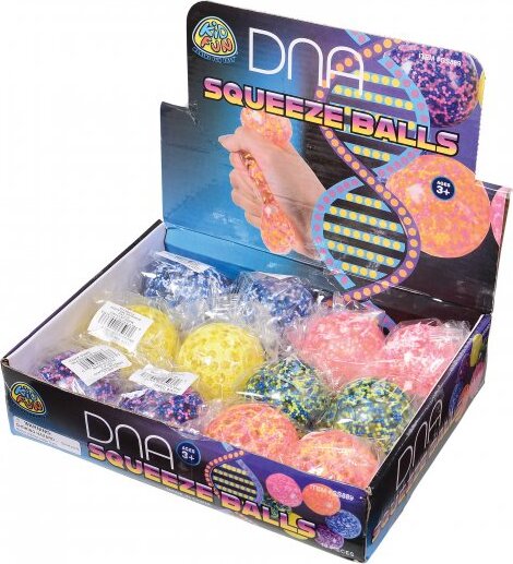 DNA Squeeze Balls with unique bead pattern inside TPR material that maintains DNA-like structure when squeezed