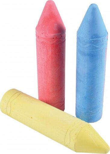 Giant Sidewalk Chalk assorted colors set of 3 pieces in color box for outdoor drawing and creative play