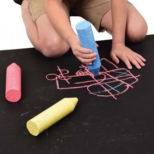 Giant Sidewalk Chalk assorted colors set of 3 pieces in color box for outdoor drawing and creative play