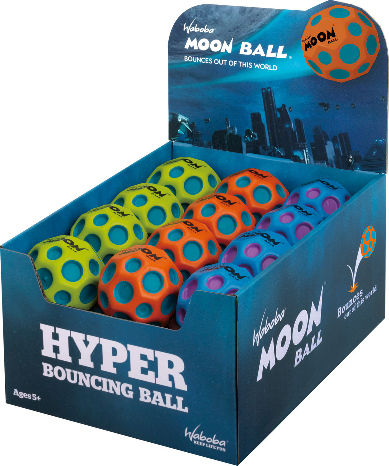 Martian Moon Ball (assorted colors) - Martian-themed moon ball with gravity-defying bounce