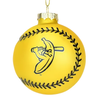 Savannah Bananas Yellow Banana Ball Baseball Shaped Glass Official Banana Ball Ornament