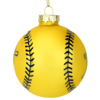 Savannah Bananas Yellow Banana Ball Baseball Shaped Glass Official Banana Ball Ornament