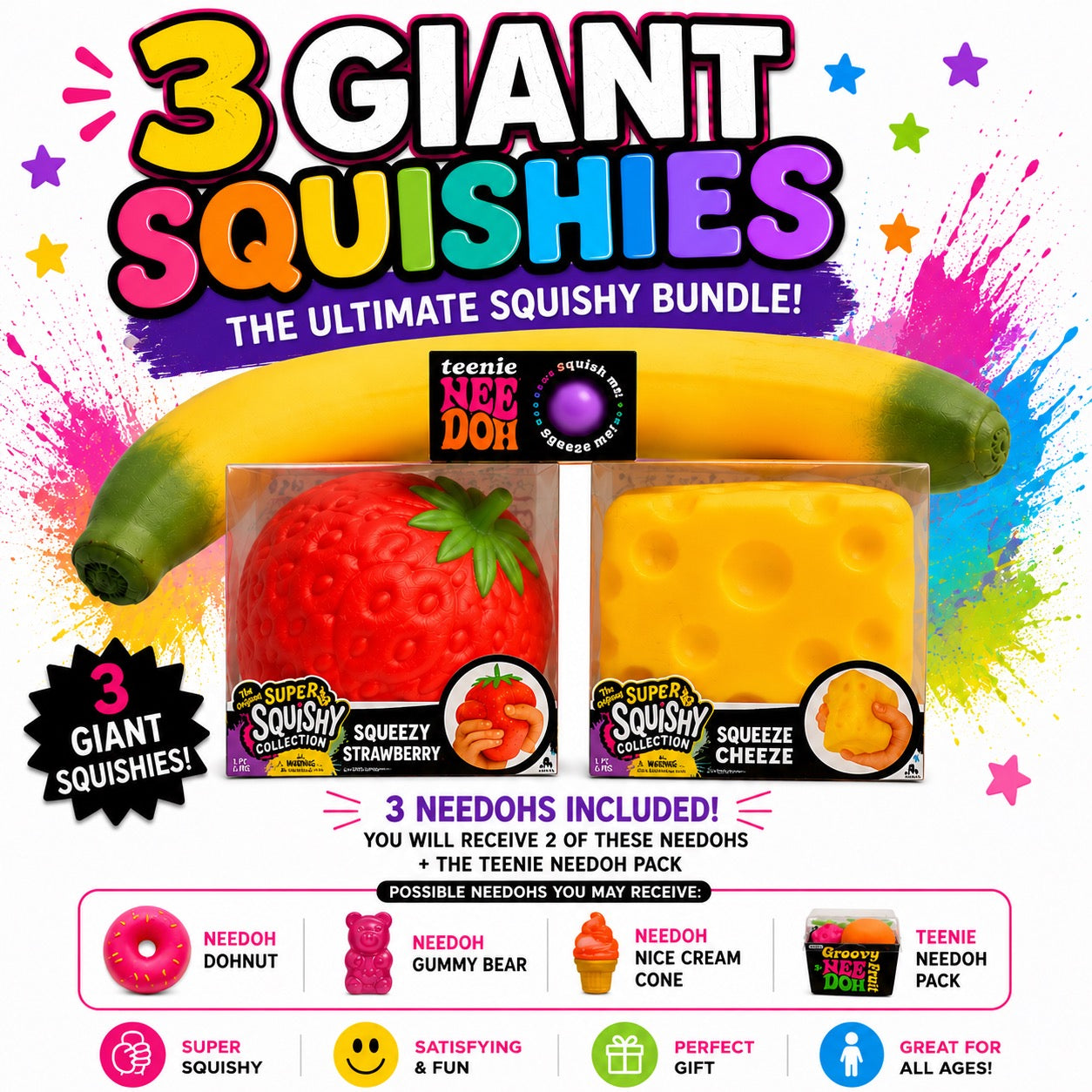 Jumbo Squishy Gift Set W/ Needohs