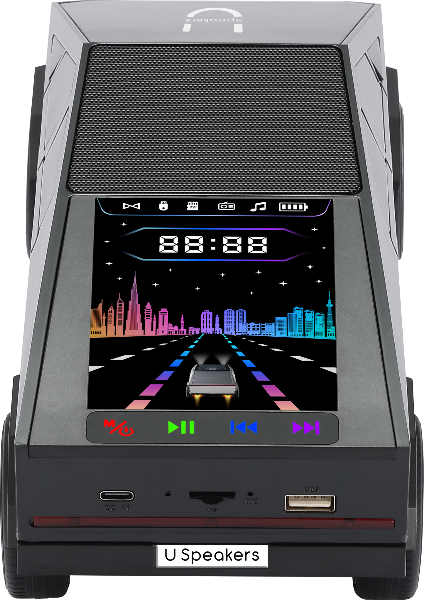 Bluetooth Wireless Cybertruck Speaker – Powerful Sound & LED Design