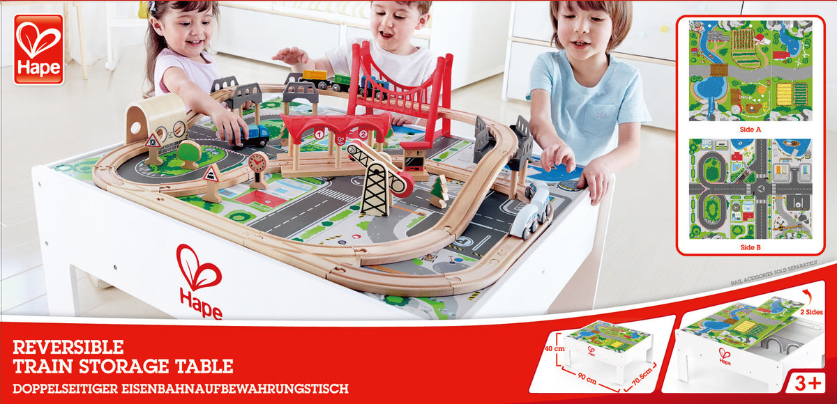 Train Table With Storage Reversible Train Storage Table - Hape Kids Railway Play Table – Toys ...