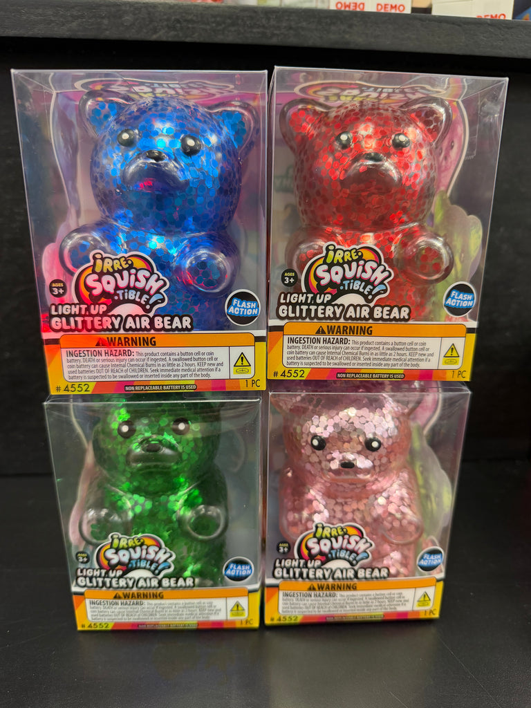4" Glitter Light Up Squishy Bear